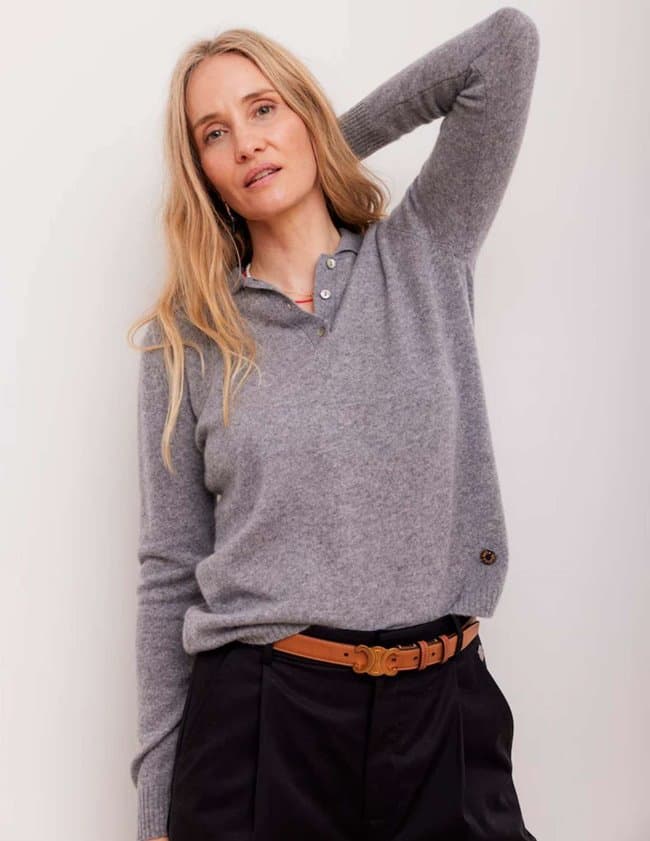 Beta Studios kassandra polo jumper - grey
