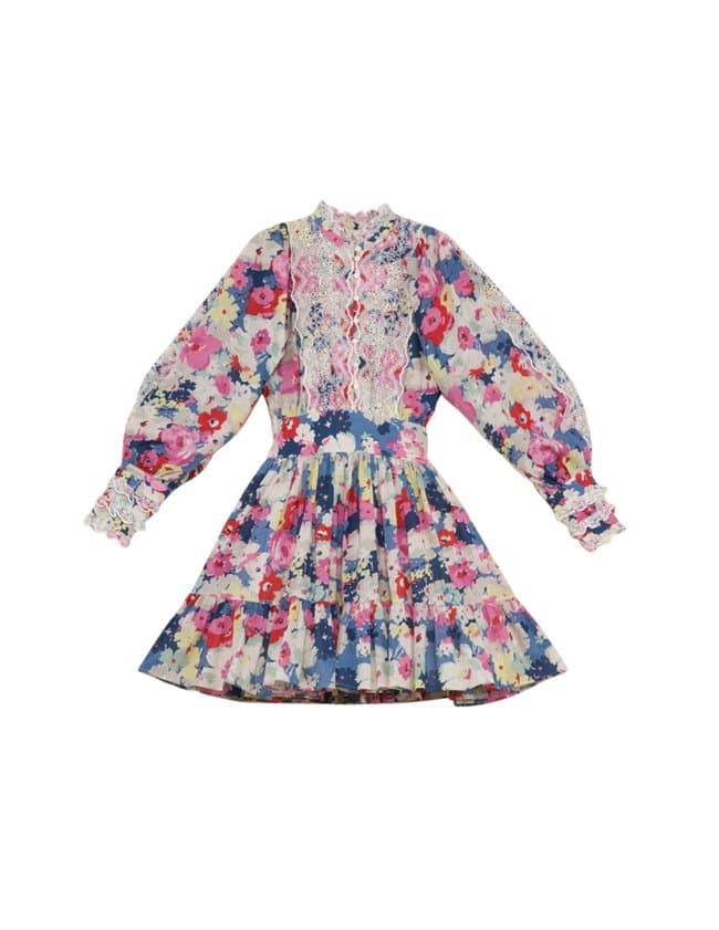 byTiMo cotton slub mini dress - pastel model