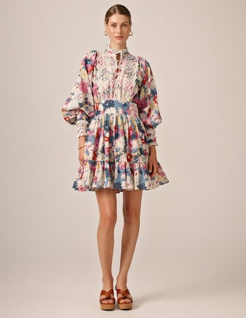 byTiMo cotton slub mini dress - pastel