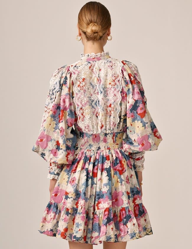 byTiMo cotton slub mini dress - pastel back