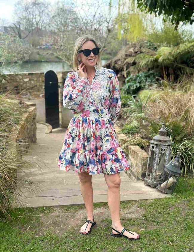 byTiMo cotton slub mini dress - pastel detail