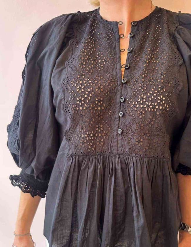 byTiMo cotton slub blouse - black back