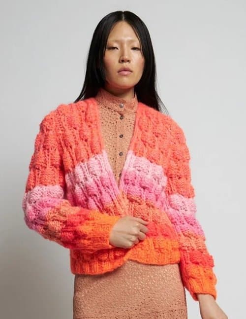 Dawn X Dare arena rainbow cardigan - chili