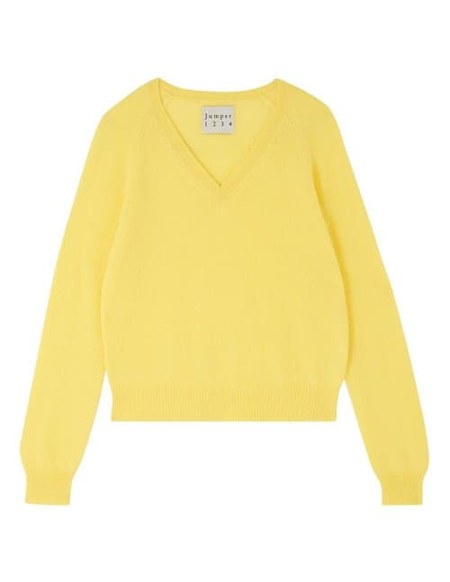 Jumper 1234 crop vee jumper - yellow