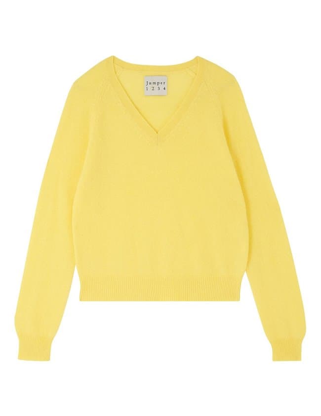 Jumper 1234 crop vee jumper - yellow