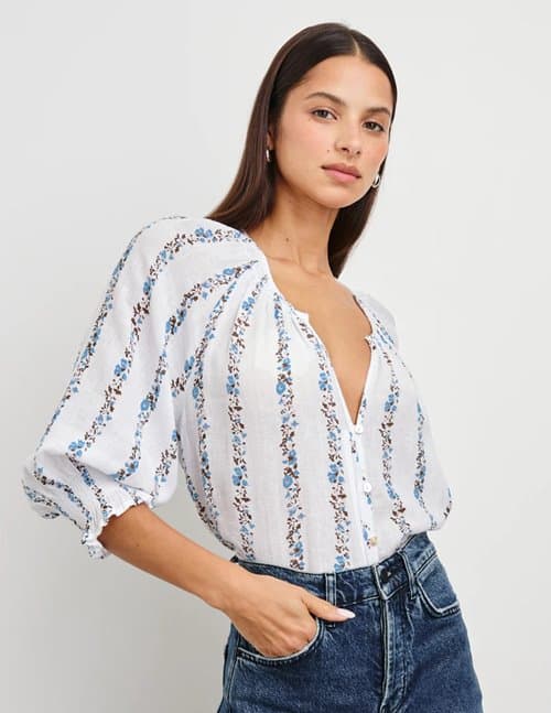 Rails mariah shirt - bluebell stripe