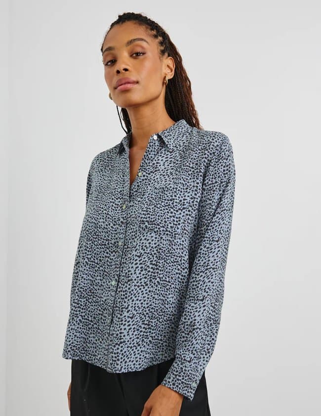 Rails josephine shirt - blue mixed cheetah