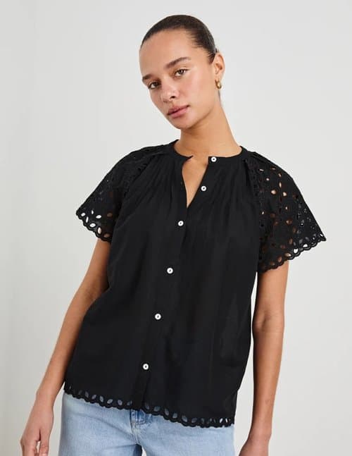 Rails cerise top - black