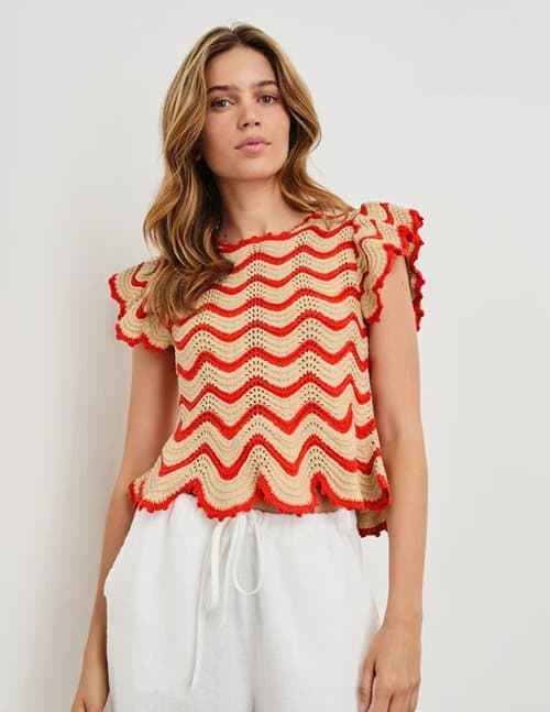 Rails coen top - cherry stripe
