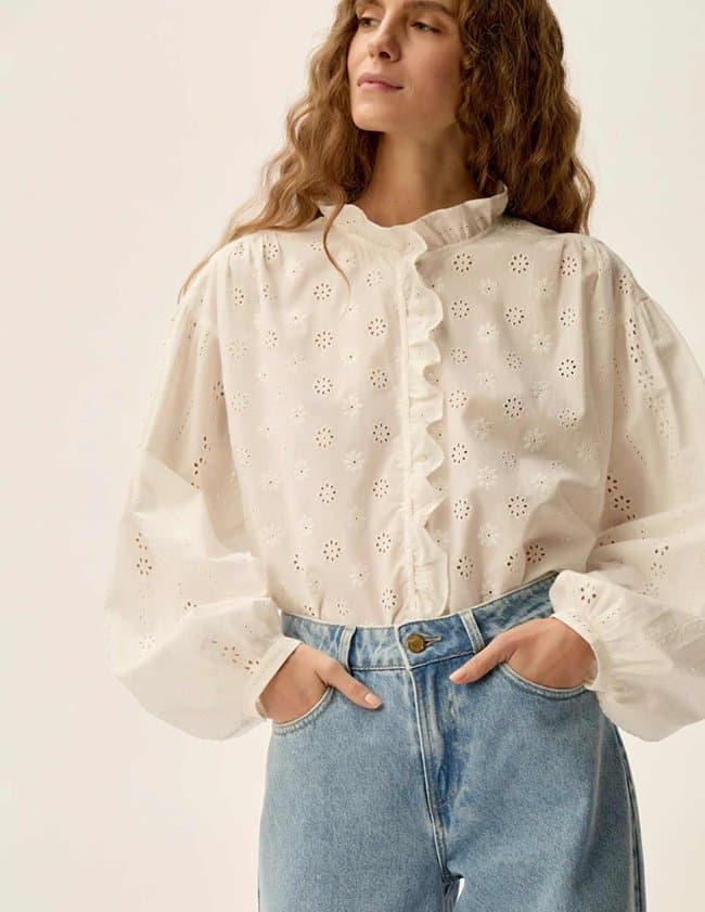 Des Petits Hauts satine blouse - ecru