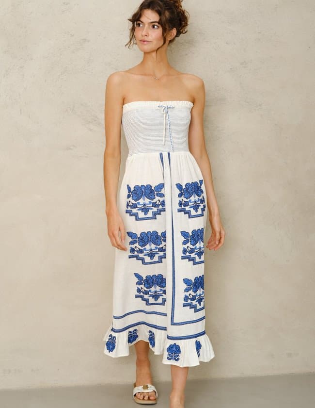 M.A.B.E APPAREL carmi dress - ecru