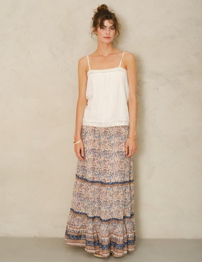 M.A.B.E APPAREL cass maxi skirt - navy