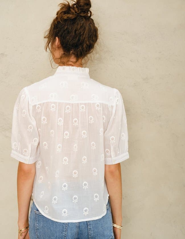 M.A.B.E APPAREL frani top - white detail