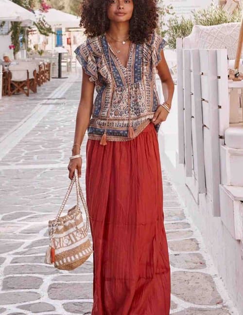 M.A.B.E APPAREL kora skirt - rust