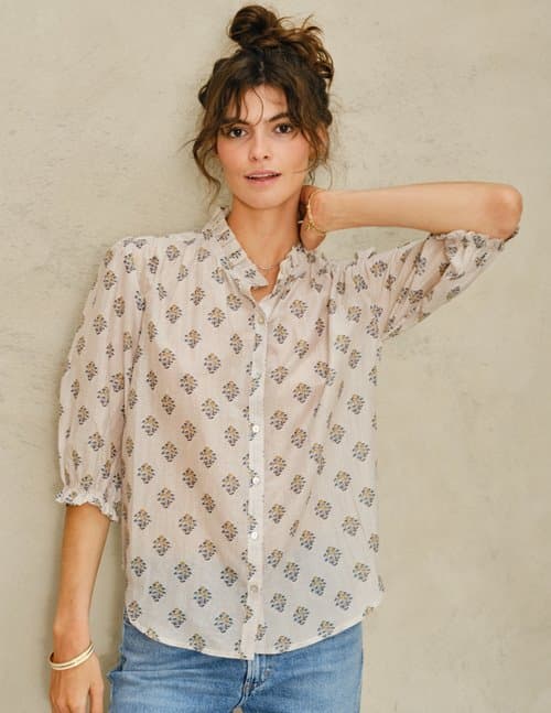 M.A.B.E APPAREL lindi top - ecru
