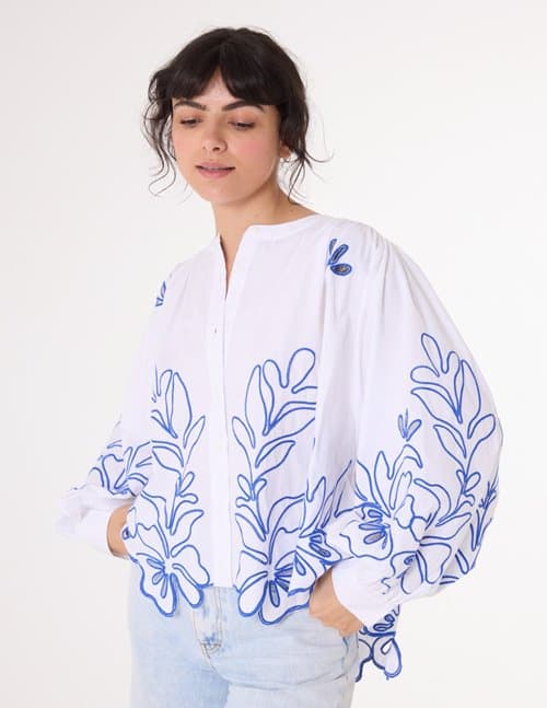 Sacrécoeur lena blouse - blue