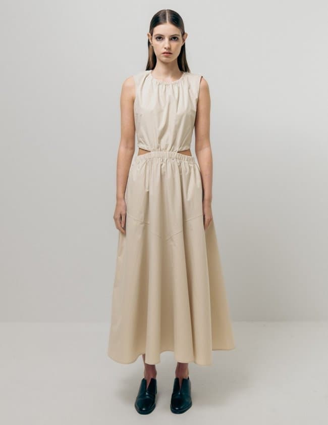 Emin & Paul cut out dress - beige