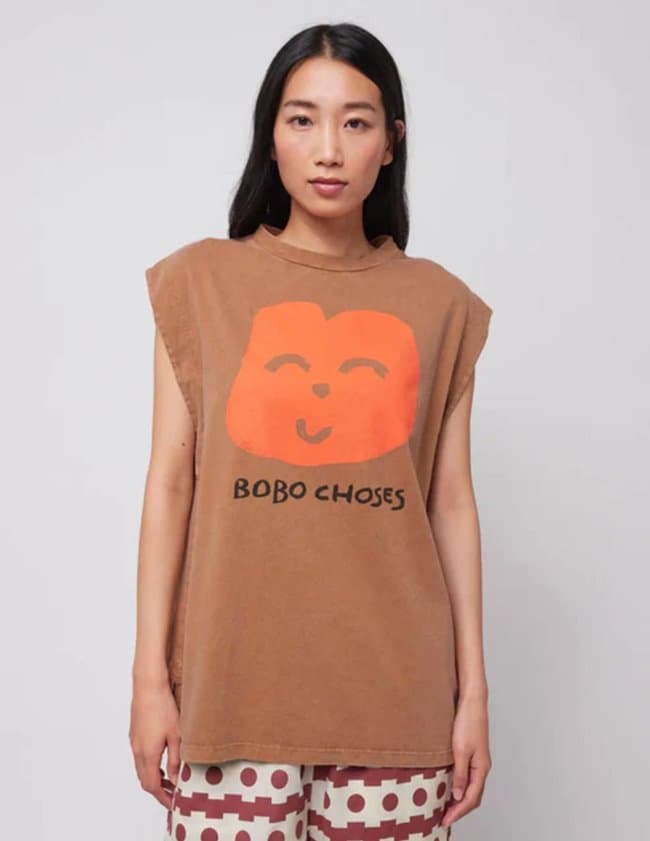 Bobo Choses joyful face tank top - brown