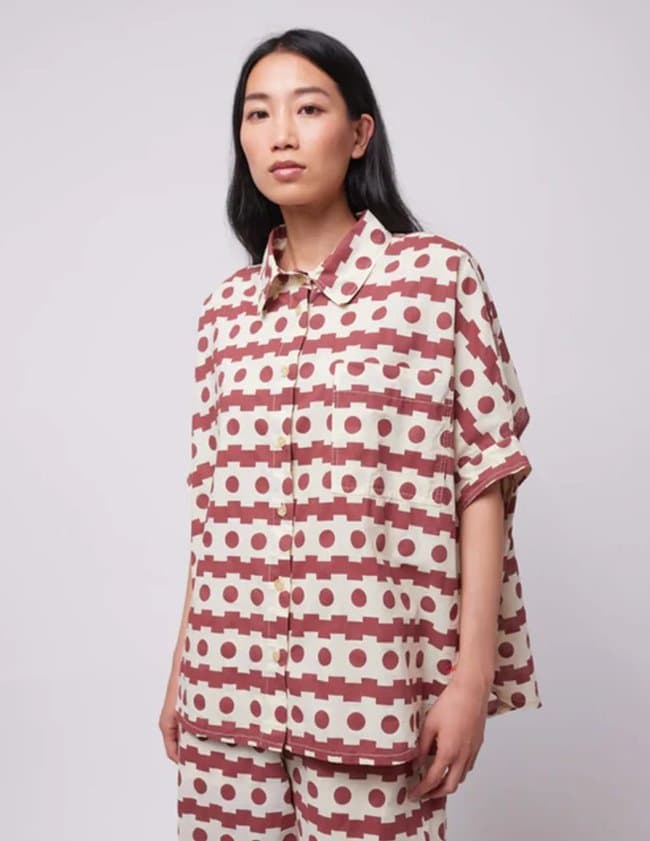 Bobo Choses geometric oversized shirt - brown