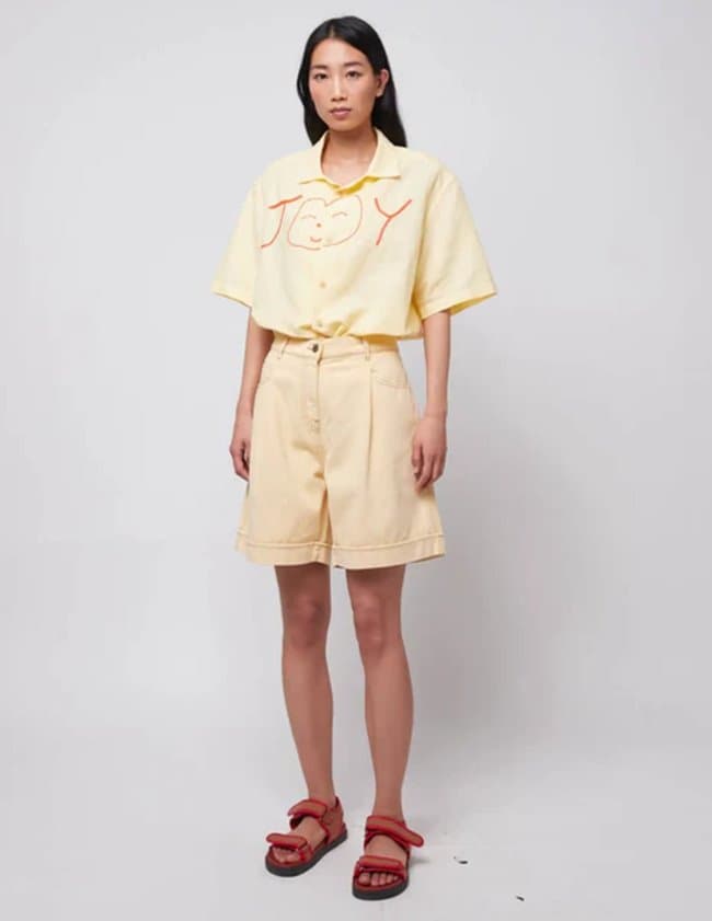 Bobo Choses pleated bermuda - yellow