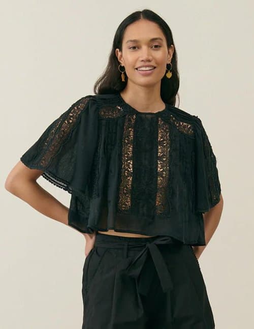 Louise Misha ingrid blouse - black