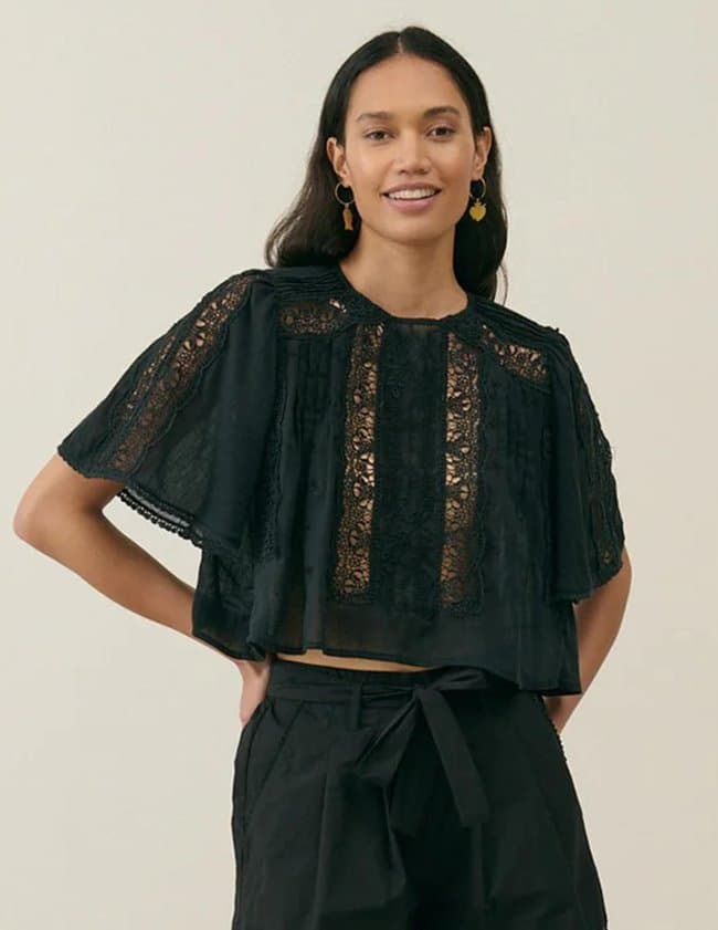 Louise Misha ingrid blouse - black