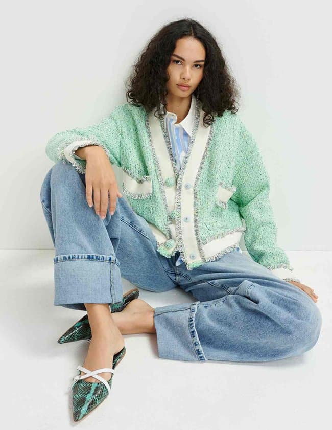 Essentiel Antwerp hoola cropped jacket - green