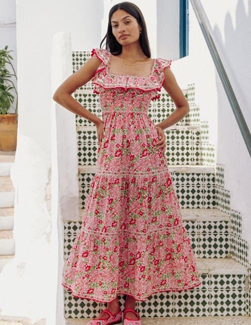 Pink City Prints carrie dress - hibiscus