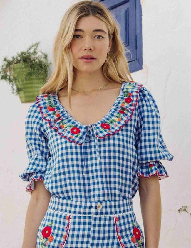 Pink City Prints ava top - picnic gingham