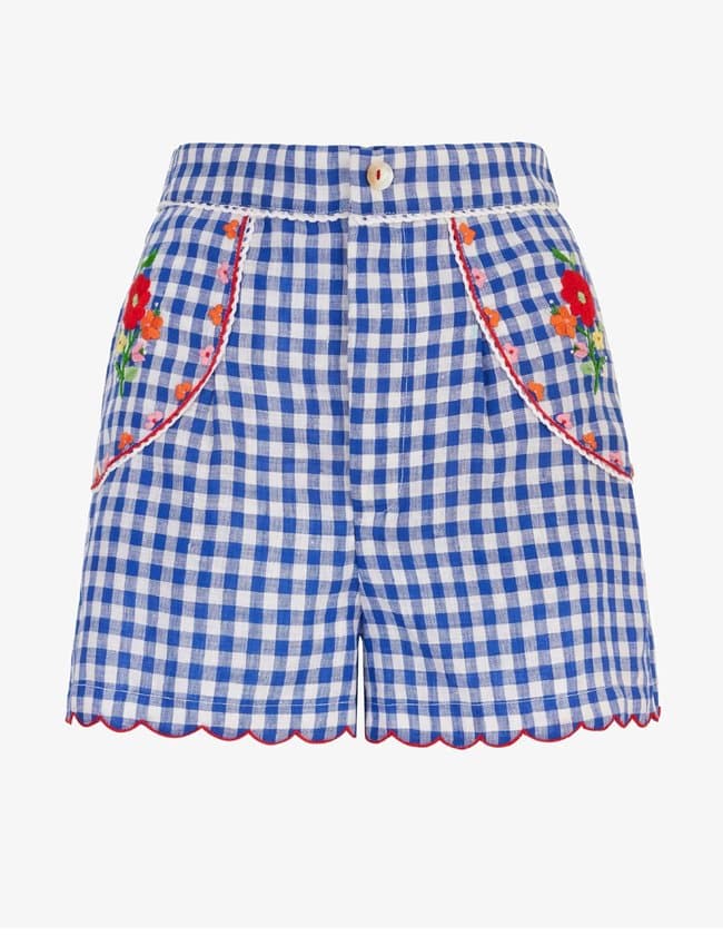 Pink City Prints ava shorts - picnic gingham back