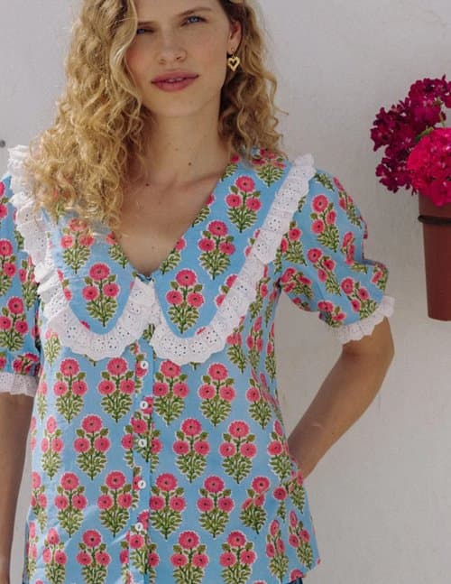 Pink City Prints ava blouse - island buta