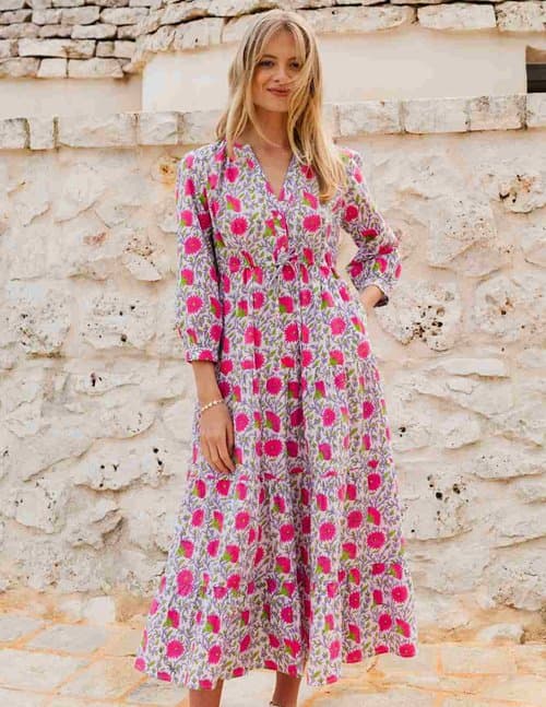 Pink City Prints sofia dress - neon camelia