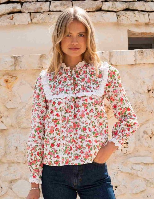 Pink City Prints nettie blouse - ditsy