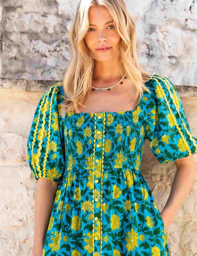 Pink City Prints colette dress - hibiscus back