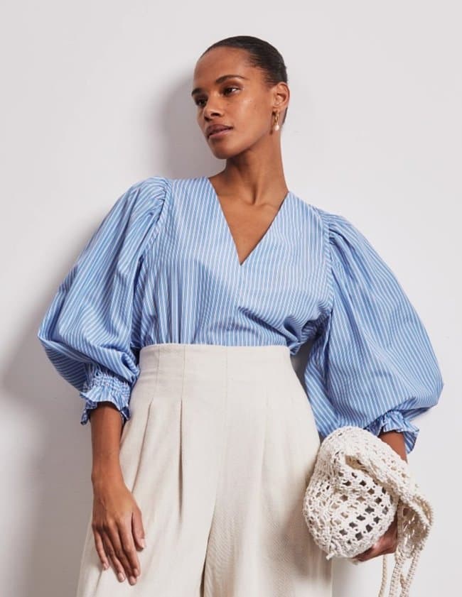 Vivere by Savannah Miller remi shirt - blue stripe