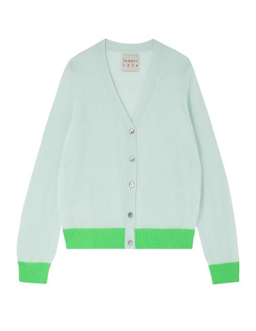 Jumper 1234 contrast cardigan - green