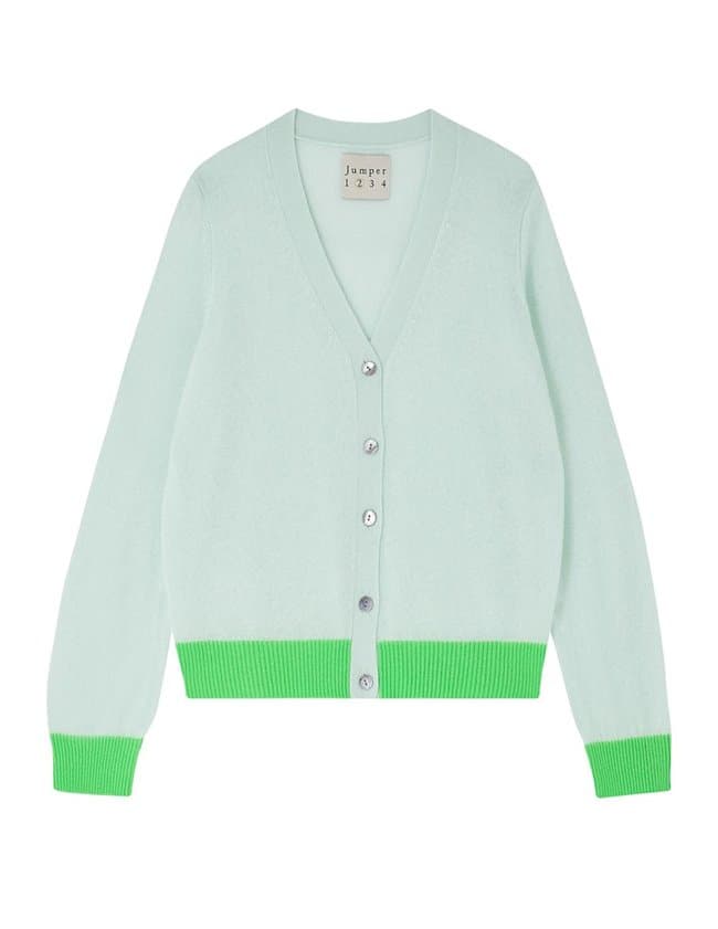 Jumper 1234 contrast cardigan - green