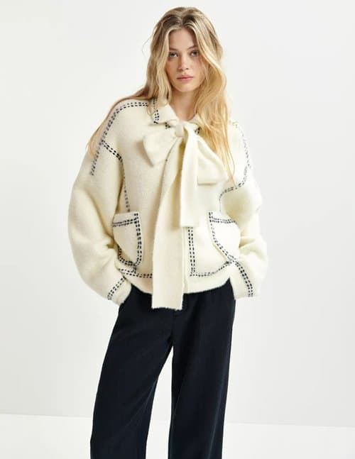 Essentiel Antwerp hoops cardigan - cream