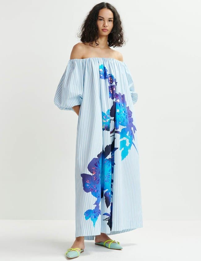 Essentiel Antwerp horpio maxi dress - blue