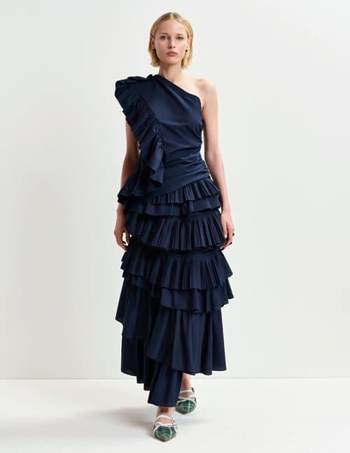 Essentiel Antwerp hayden ruffle skirt - dark navy