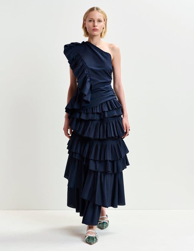 Essentiel Antwerp hayden ruffle skirt - dark navy