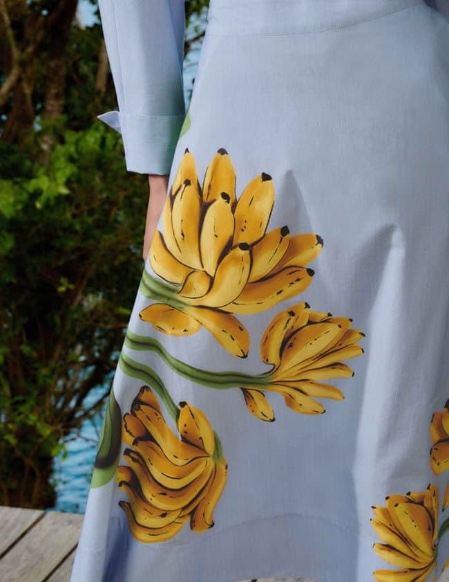 Farm Rio banana skirt - blue detail