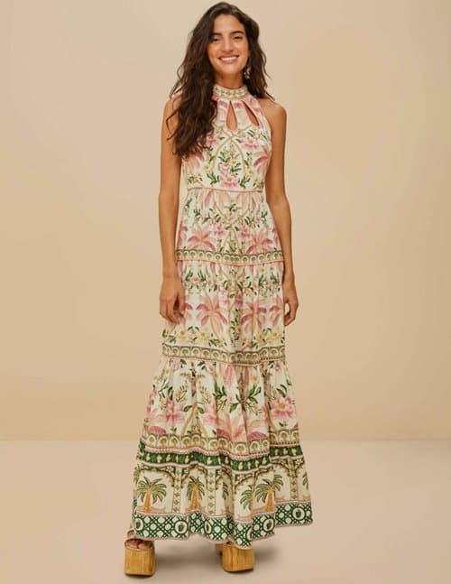 Farm Rio palm dream dress - off white