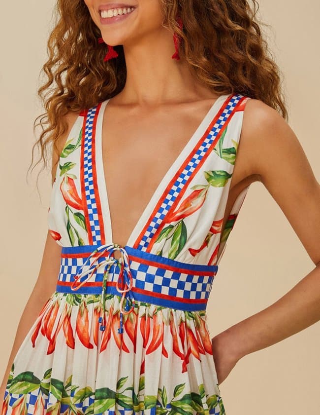 Farm Rio picnic dress - off white model