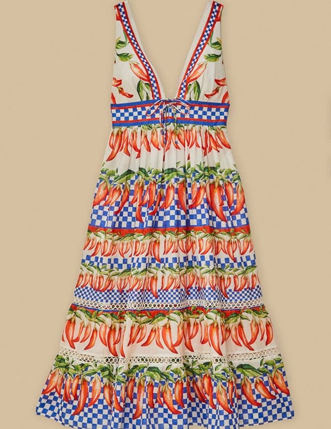 Farm Rio picnic dress - off white back