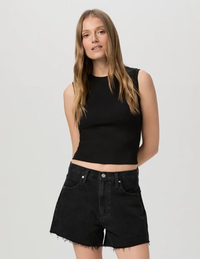 Paige Jeans archie shorts - black dove back
