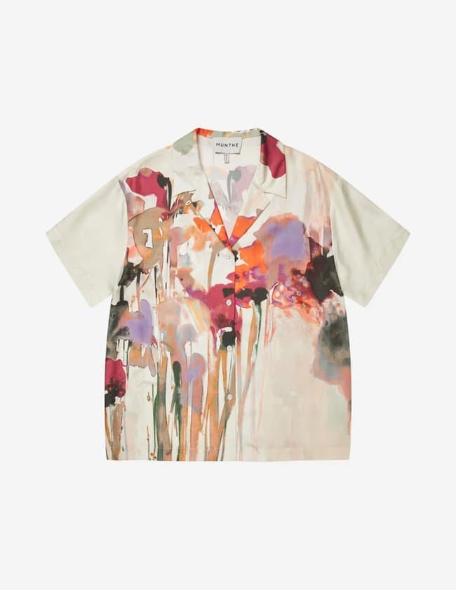 Munthe paine silk shirt - sand detail