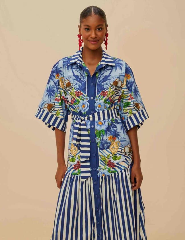 Farm Rio Table Scarf Midi Dress back