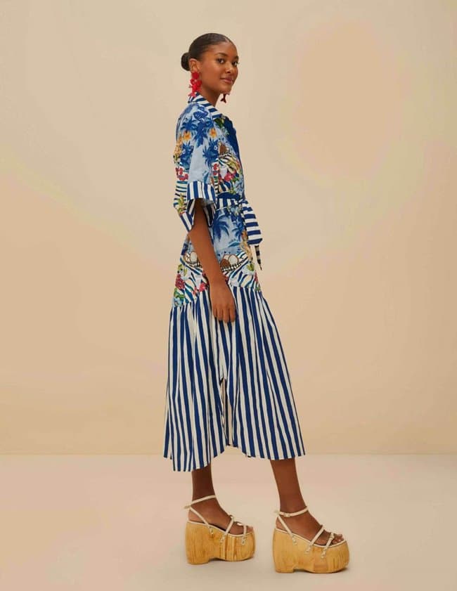 Farm Rio Table Scarf Midi Dress side