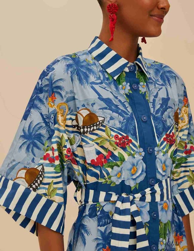 Farm Rio Table Scarf Midi Dress detail